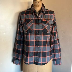 Dixxon Women’s 1903 G grey orange black  button down Small